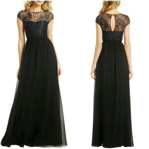 Erin Fetherston Black Lace Such an Illusion Formal Gown $465